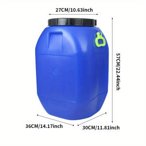 TEMU 50L 두꺼운 HDPE 산업용 버킷 - 내구성, 떨어지지 않음, 뚜껑 및 손잡이가 있는 비가수수물 수집, 정원 물 주입, 농업, 야외 보관, 페인트 및 폐기물 액체 보관, 물 보관 탱크, 정원 물 주입 솔루션, 강력한 구조