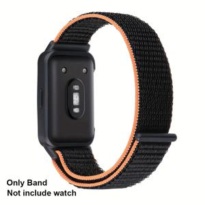 TEMU For Galaxy Fit 3용 부드러운 조절 가능한 나일론 교체 밴드 - 블랙 & 오렌지 브레이디드 디자인, 남녀 공용 편안한 착용감, 안전한 버클 클로저, 내구성 있고 스타일리시한 스마트워치 스트랩, 스마트워치 교체 밴드 | 브레이디드 나일론 밴드 | 안전한 버클 클로저, 갤럭시 피트 3 액세서리