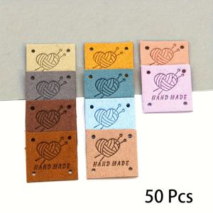 TEMU 50개 수제 하트 모양 라벨 - 