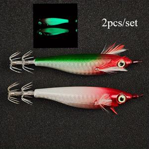 TEMU Avlcoaky 2개 세트/10cm/9g 루미너스 오징어 미끼 가재 루어, 새우 낚시용 루어