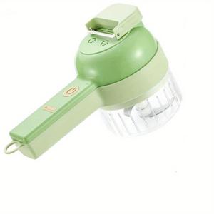 TEMU 1pc USB 충전식 미니 전기 채소 다지기 및 슬라이싱 - 휴대용 스테인레스 스틸 블레이드, 반자동, 콩, 마늘, 고기 등에 적합한 컴팩트한 디자인 - 빠른 식사 준비를 위한 주방 가제트, 채소 슬라이싱 및 다지기, 마늘 슬라이싱, 현대 주방 용품, 내구성 있는 플라스틱 바디|마늘다지기|야채다지기|전동채칼