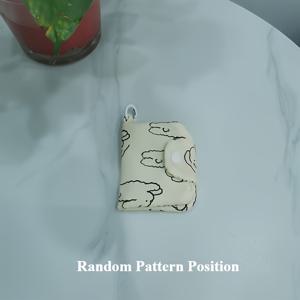 TEMU 귀여운 곰 & 구름 코인 지갑 - 미니 ID/카드 홀더, 키체인 부착 (루프) - /다크 블루/베이지 나일론 파우치, 일상용 컴팩트 머니 백 케이스