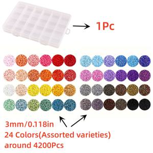 TEMU 2 3 4mm 유리 씨드 비즈 주얼리 만들기 키트, 팔찌용 글라스 알파벳 DIY 공예 세트