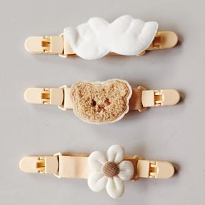 TEMU 3pcs 꽃무늬 탄성 스위퍼 클립 - 귀여운 6.3