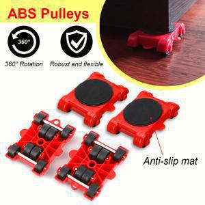 TEMU 5pcs 무거운 ABS 플라스틱 가구 옮기기 및 리프트 세트, 360° 회전하는 바퀴 - 조절 가능한 캐스터, 분리 가능한 커버 및 가정, 사무실, 캠핑 사용을 위한 인간 중심 핸들 - 휴대용 이동 도구, 다용도 롤링 스토리지, 가정 조직, 튼튼한 구조, 가정 조직가
