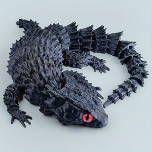 TEMU QEZHU 3D 프린팅 가동 가능한 도마뱀 피규어 - 그라데이션 비늘, 표정 있는 눈 & 리얼한 꼬리 - 홈/오피스 장식용 컬렉터블 액션 피규어, 크리스마스/부활절/발렌타인데이/새해 선물 - 공룡 & 파충류 애호가에게 적합 (녹색, 파란색, 보라색, 검정색, 청록색) - 수제 3D 프린팅 도마뱀, 랜덤 색상 변형 & 생생한 움직임