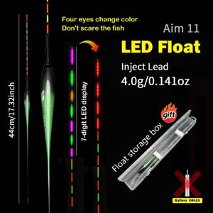 TEMU LED 스마트 전자 낚시 플로트 - 중력 감지 색상 변경 글로 플로트, 1,5g/2,5g/4g 세 가지 사이즈 제공 - 낮과 밤 겸용 전자 물고기 플로트, 점진적 고급 하드 테일 디자인 - 더 높은 감도, 플로트 보관 상자 포함, 다양한 휴일 선물에 적합 (CR425 배터리 미포함)