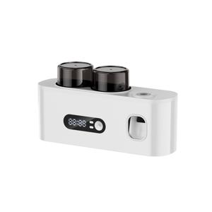 TEMU 1개 스마트 칫솔 + 2개 컵 자동 치약 디스펜서, 5구 브러쉬 홀더, USB 리튬 배터리 & 시계 디스플레이 | 모던 욕실 정리용품 | 내구성 플라스틱 치아 청소 필수품 거치대