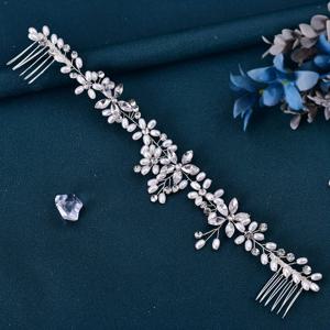 TEMU 진주와 라인스톤 커미가 있는 우아한 빈티지 스타일의 신혼부부 헤드피스 - 웨딩, 특별한 기회, 신혼부부 헤어 액세서리, 웨딩 헤어피스, 세련된 디자인, 세밀한 공예