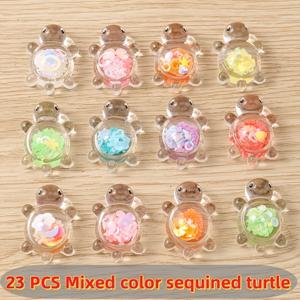 TEMU 23개 글리터 거북이 미니 3D 장식품 – DIY 주얼리, 목걸이, 귀걸이, 열쇠고리, 신발, 가방 & 홈 데코용 – 크리스마스, 부활절, 하누카, 추수감사절 선물로 친구, 가족, 동창생에게 완벽한 선물