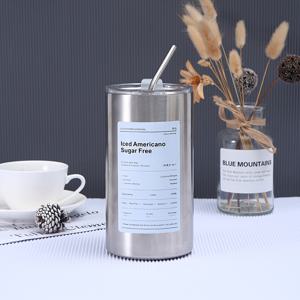TEMU SYLOVE 스테인리스 스틸 단열 커피 컵, 600ml/360ml 이중 벽 진공 플라스크, 아이스 아메리카노 음료, 누출 방지 여행 머그, 뚜껑, 휴대용 음료 용기| 인간공학적 손잡이| 내구성 구조, 커피 여행 머그|커피