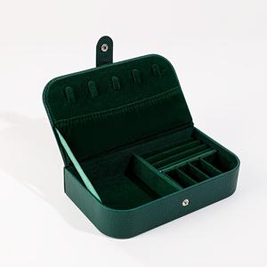 TEMU 1pc 녹색 휴대용 보석 정리함 - 귀걸이, 목걸이 및 반지용 우아한 인조 가죽 보관함, 여성 및 어머니의 날 또는 여신 축제에 이상적인 선물, 대용량 단일 보관함 디자인, 보석 상자|링귀걸이
