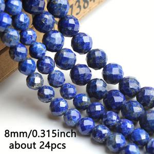 TEMU 6Mm & 8Mm 천연 면상 라피스 라줄리 비즈 - 쥬얼리 만들기, DIY 챠암, 팔찌, 목걸이, 귀걸이 & 액세서리 - 공예 용품 - 천연 석재 재료