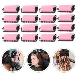 TEMU 16pcs / 한국 스타일 무열 헤어 컬러 세트 - DIY 살롱 퀄리티 볼륨 & 웨이브 키트, 컬러 코드 롤러 (핑크) 포함, 짧은/긴 머리용, 오버나이트/빠른 스타일링, 민감한 두피 & 포스트 케어 - 사용하기 쉬움