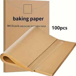 TEMU 50/100개 파치먼트 페이퍼 베이킹 시트, 9 X 13인치, 미리 자른 논스틱 파치먼트 시트, 베이킹, 요리, 그릴링, 에어 프라이어 및 스티밍용 - 미백되지 않은, 하프 시트 팬에 적합, 이드 알-아드하 무바라크