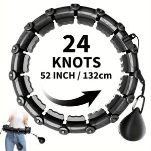 TEMU 360° 회전 가능한 볼이 있는 스마트 웨이트드 후프 - 체중 감량, 요가 및 근력 훈련을 위한 2-in-1 분리 가능한 노트 피트니스 후프 | 성인 및 어린이에게 적합합니다.
