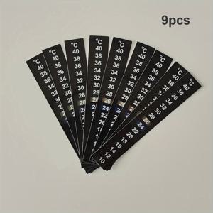 TEMU 3/6/9pcs LCD 온도 스티커 아쿠아리움용 - 배터리 없음, 접착 온도 스트립 (淡水/해수 탱크/홈 브루잉) 10-40°C 정확한 모니터링, 한 눈에 읽을 수 있음, 아쿠아리움 액세서리 | 디지털 리드아웃 | 내구성 있는 접착, 수조 장식