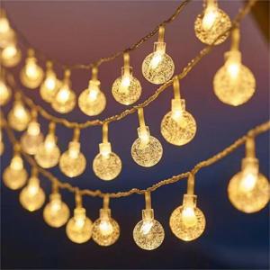 TEMU /100 LED 태양광 스트링 라이트, 8가지 조명 모드 야외 볼 라이트, 솔라 플라워 페어리 라이트, 버블 볼 라이트, 할로윈 장식용 라이트, 정원 및 마당 장식용 라이트, 크리스마스