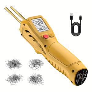 TEMU 새로운 LCD 디스플레이 핸드헬드 무선 충전 플라스틱 용접기, 200개 핫 스테이플러 포함 USB 충전식 플라스틱 용접기, 5000mAh 배터리 내장, 대부분의 플라스틱 수리용 플라스틱 범퍼 리페어 키트