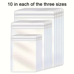 TEMU 30pcs 클리어 PVC 보석 가방, 지퍼가 달린 보석 가방, 귀걸이, 목걸이, 팔찌 보관용 가방, 보석 액세서리 정리 및 디스플레이용 가방, S/M/L/보석 정리 | 지퍼가 달린 보관 가방 | 방수 가방