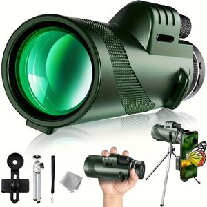 TEMU 10×50mm 고출력 성인용 야외 망원경, 캠핑 및 하이킹·스포츠 이벤트용 선명한 장거리 관측, 캠핑 기어, 휴대용 광학기구, 컴팩트 망원경, 정밀 초점 조절, 내구성 강화, 대형 확대율, 폰망원경, 아웃도어 애호가 및 새 감상용