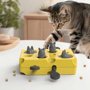 TEMU 1개 상호작용 퍼즐 식사 분배 고양이 장난감 - 고양이와 쥐 게임 장난감 - 비전동 자극 장난감 - 발촉감 상호작용 장난감 - 식사 분배 슬로우 피더 애완동물 장난감 - 고양이 지루함 해소 및 상호작용 장난감