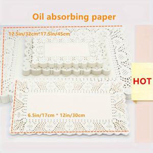 TEMU 100pcs, 사각형 종이 레이스 도일리 종이 플레이스매트 도일리, 디저트 튀긴 음식용 장식용 및 일회용, 웨딩 테이블웨어 장식, 케이크 포장