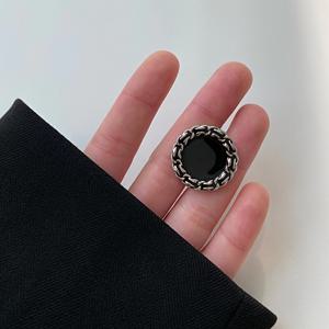 TEMU 5개 세트 우아한 금속 단추, 재봉 및 뜨개질용 - 다용도 블랙 & 화이트 도트 디자인, 15/18/20mm - 셔츠, 가디건, 코트 등에 완벽함