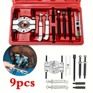 TEMU 9pcs 45 게이지 스틸 베어링 풀러 세트, 전문 기어 박스 및 엔진 수리 도구, 부하되지 않은, 케이스가 있는 휴대용, 기계사 및 DIY 열혈을 위한