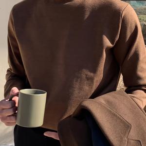 TEMU 남성 캐주얼 하이넥 스웨터 - 단색, 슬림핏, 긴팔, 니트 원단, 신축성있는, 가을/겨울 시즌