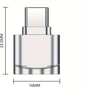 TEMU TF 카드 리더, SD 카드 리더, 타입 C TF 메모리 카드 리더 어댑터와 USB C to USB 어댑터, 노트북, 맥북, 삼성 갤럭시 실버에 적합, 저장 카드 미포함