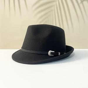 TEMU 1개 클래식 다크 브라운 펠트 페도라 모자, 와이드 브림 & 블랙 밴드 – 가볍고 스타일리시하며 가을/겨울 선물, 어머니의 날, 또는 캐주얼 의상에 완벽함