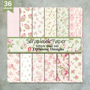TEMU 36팩 6x6인치 꽃 스크랩북 용지, 아름다운 작은 꽃 패턴, DIY 앨범, 플래너, 선물 포장, 스크랩북 용품 키트용 장식용 카드 스톡