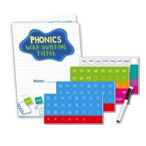 TEMU TRONMAG Phonics 자석 폴더 영어 철자 및 독서 -142 자석 타일 및 1 폴더 및 1 마커. EVA 소재, 모음, 자음 포함, 데스크탑 및 화이트보드에 적합, 보관 가방 포함