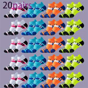 TEMU 20쌍 PLALAHL 남성 & 여성용 육상 스포츠 양말 - 네온 & 단색 옵션 (터키석, 핑크, 블루, 블랙, 화이트, 오렌지, 그린, 옐로우, 레드, 퍼플, 그레이, 네이비, 마젠타, 라임, 화이트, 블랙, 블루, 오렌지, 네온) - 다색상 옵션, 아치 & 쿠션 편안함, 세탁기 사용 가능 - 러닝, 사이클링, 헬스용 양말 - 대량 패키지 세일