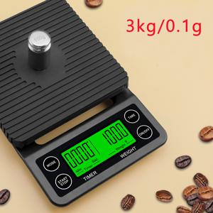 TEMU 디지털 커피 저울 타이머 포함, 6.6 lbs/3kg, 0.1g 정밀 바리스타용 주방 저울, LED 디스플레이, 세척 쉬움, 베이킹 및 요리 필수 키친 도구