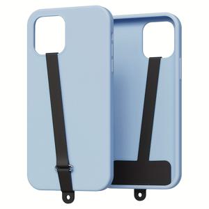TEMU 3pcs 실리콘 폰 그립 스트랩 스탠드 포함 - 대부분의 폰 케이스용 재사용 가능한 조절 가능한 루프 홀더, 라이트 블루 & 블랙, 손과 손가락 지원에 이상적, 폰 그립 홀더