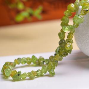 TEMU 1개 페리도트 스톤 스트링, 불규칙한 천공 체인, 연두색 상쾌한 스타일, DIY 목걸이 및 발찌 제작에 적합, 축제 장식 선물