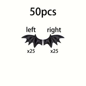 TEMU 50개 할로윈 박쥐 날개 DIY 공예 키트, 헤어 액세서리 및 코스튬 장식용 스푸키 박쥐 - 블랙, 지갑 만들기에 완벽