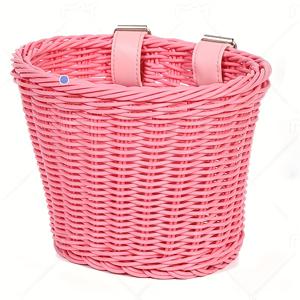 TEMU 손수 짠 플라스틱 라탄 자전거 바구니 - 안전한 핸들바어 모듈이 있는 내구성 있는 PP 전면 자전거 바구니, 도시 통근 및 캐주얼 사이클링을 위한 옵션, 21가지 활동에 적합합니다.