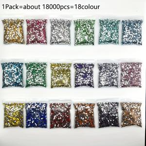 TEMU 18색상/18000개 5D 레진 라운드 DIY 세트, 직경 3mm, 각 색상당 1000개 포함, 은색 플랫 바닥 밝은 , 수제 창의적인 페인팅, 코스터, 키체인, 화환 등에 적합, 네일 아트, 의류, 주얼리 액세서리 등에도 사용 가능