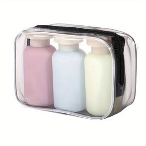 TEMU 3개입 100ml BPA 프리 실리콘 여행용 병, 누수 방지 스퀴즈 뚜껑 - 저자극성, 샴푸, 컨디셔너, 로션 등을 위한 휴대용 용기 - 압착 가능, 세척이 쉬운 필수품 세트, 여행 필수품 | 압착 가능한 병 | 내구성 있는 실리콘