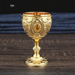 TEMU 1개 대형 금속 성경의 성. 용량 90ml(3Oz). 레트로 중세 스타일 스타일 고발 컵. 고급스러운 골드 마감. 정통 보석 및 섬세한 꽃무늬가 특징