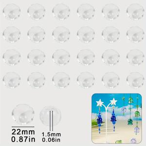 TEMU 40개/22mm 투명 컬러풀 해파리 모양 아크릴 구슬, DIY 공예용, 목걸이, 폰 장식, 헤어 액세서리 및 주얼리 만들기 소품