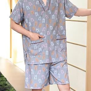 TEMU 반팔 찜질복 세트 찜질방 병원 물리치료 사우나땀복 봄여름가을 데일리 캐주얼 반팔 잠옷 마사지복 사우나 잠옷 찜질방 찜질복 파자마 홈웨어 상하의 세트