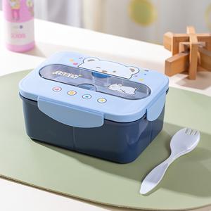 TEMU 1개 직사각형 3단 밀폐 도시락, 사무실 직장인용 휴대용 도시락, 전자레인지 가열 가능, 학교 다이어리