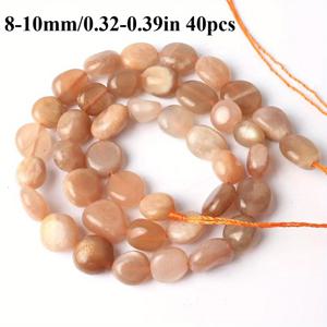 TEMU 8-10mm 천연 선스톤 스톤 비즈 패션 액세서리 보석 만들기 15 ''를 위한 불규칙한 루즈 스페이서 비즈, 보석 공예에 적합한 다양한 크기 선택 가능, DIY 크래프트, 보석 가게에 적합합니다.
