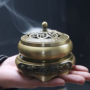 TEMU 고풍스러운 구리 향로 세트 - 섬세한 외관 (베이스 브라켓 포함)으로 홈 데코, 요가, 명상, 향을 바치는 데 적합합니다. 라마단을 위한 완벽한 선물