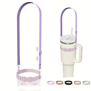 TEMU 조절 가능한 물병 스트랩, 실리콘 물병 홀더, 8-40oz 병에 적합, 병 홀더 스트랩 물컵 슬링 물병 랙 액세서리