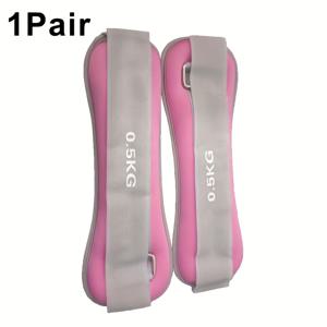 TEMU 2pcs 조절 가능한 발목 무게 - 피트니스, 요가, 체육관 및 달리기용 소프트 철 모래 손목밴드 - 핑크